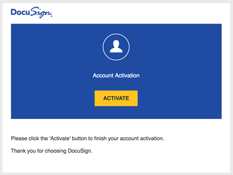 アカウントをアクティブ化するためのメールが届かない場合 Docusignサポートセンター