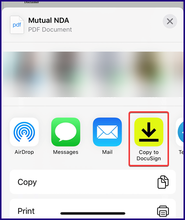 Docusign For Iosモバイルアプリでメールの文書をインポートする Ipad Iphone Ipod Touch Docusignサポートセンター
