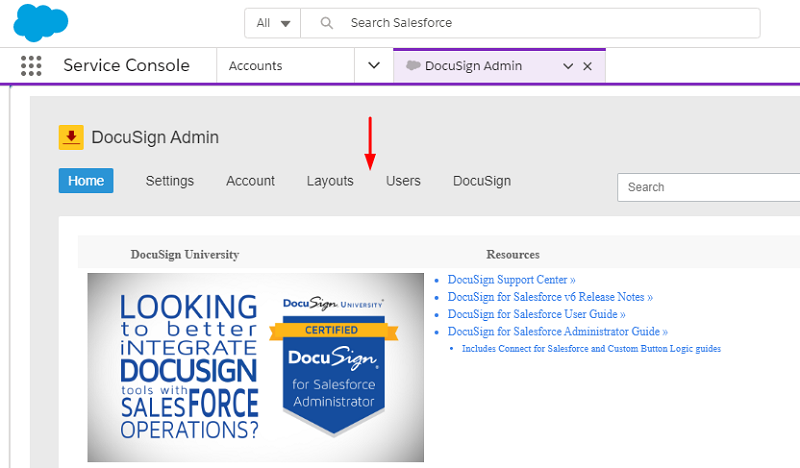 DocuSign eSignature for Salesforce - DocuSign Admin for Organization