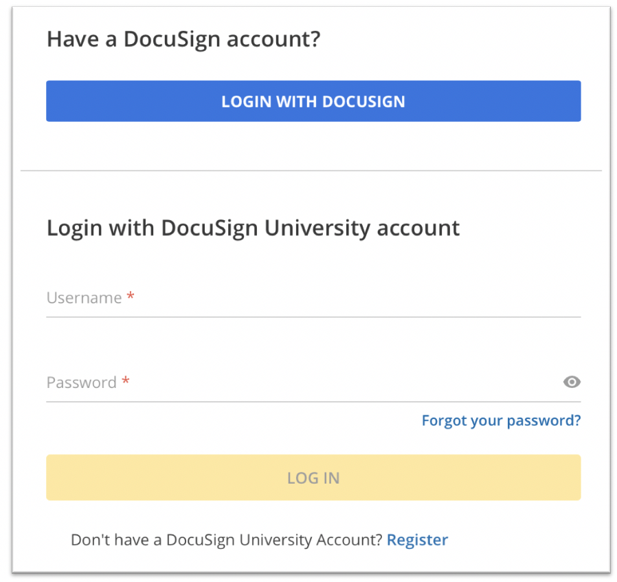 How to Log in to DocuSign University | DocuSign Support Center