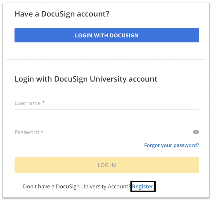 How to Log in to DocuSign University DocuSign Support Center