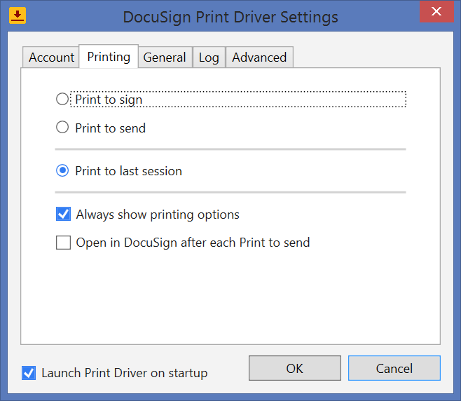 How can I print multiple items to the same envelope via the DocuSign Print Driver DocuSign
