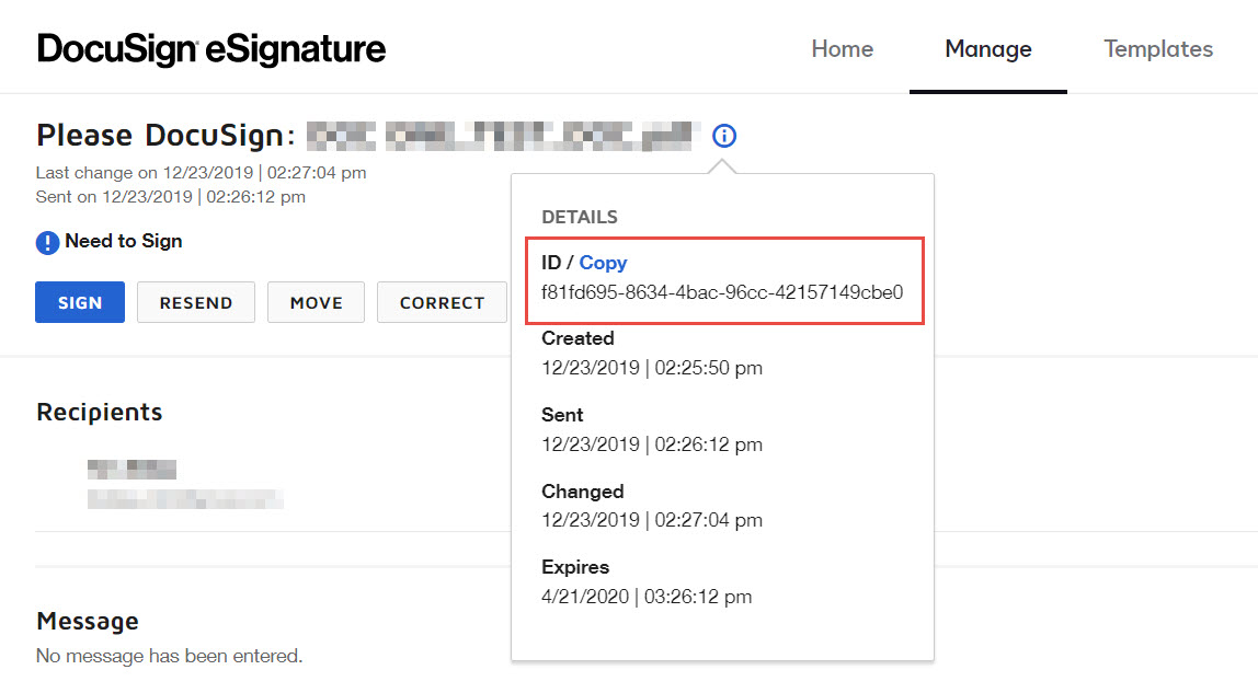 Where do I find my Envelope ID? DocuSign Support Center