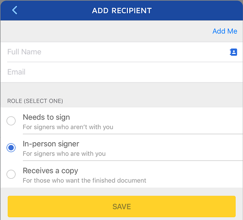 Send A Document Out For Signature With The Docusign Mobile App For Ios Ipad Iphone Ipod Touch Docusign Support Center