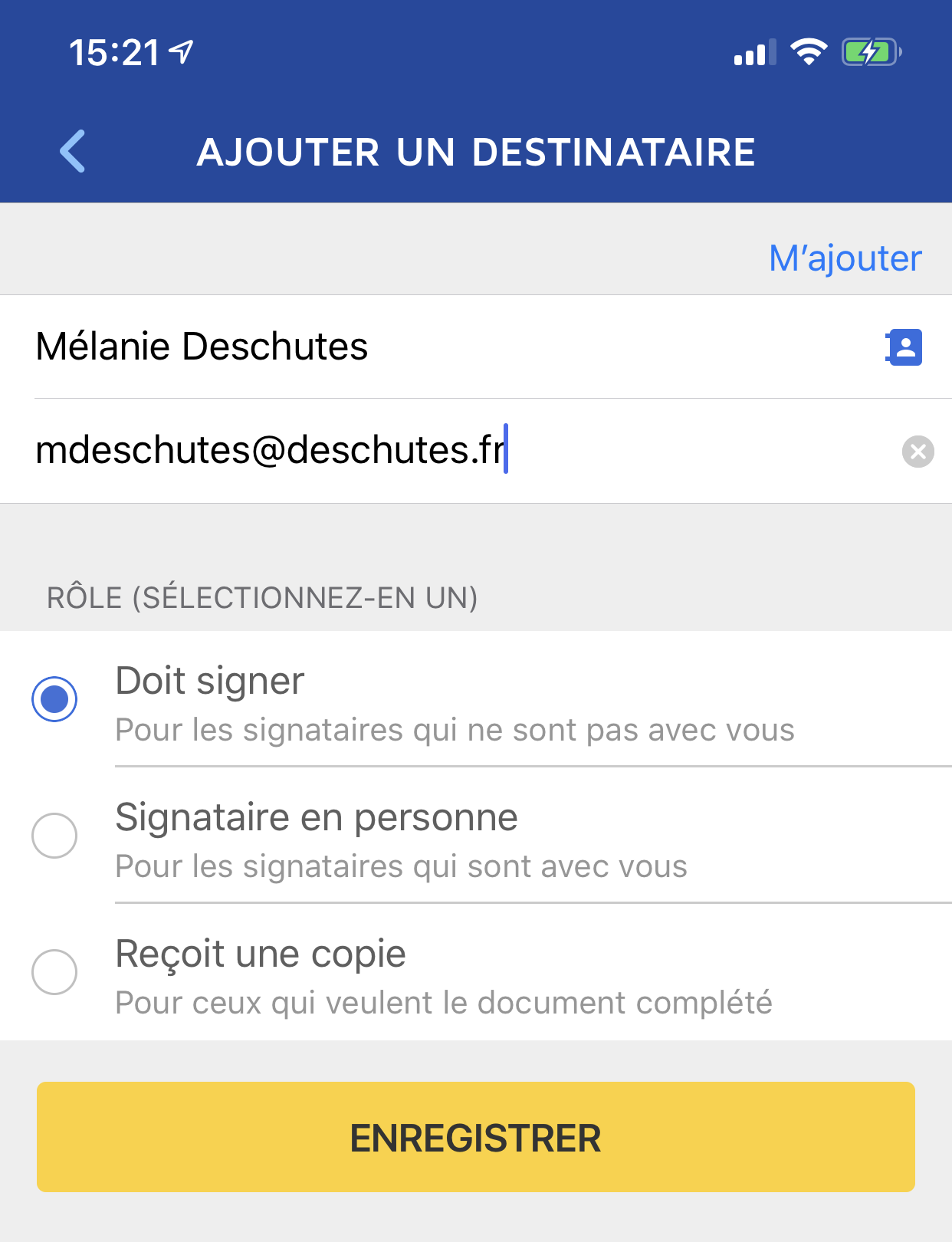 Envoyer un document à signer avec l’application mobile DocuSign pour