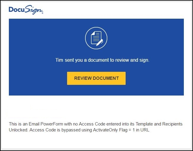 Email PowerForms How to remove system generated Access Code