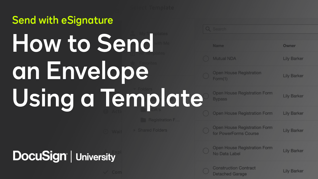 How to send an envelope using a template