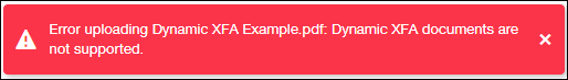 NDSE Dynamic XFA Error