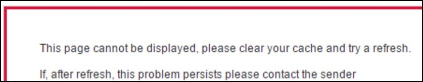 Page Cannot Be Displayed Error