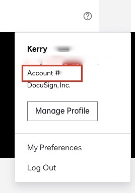 Where do I find my DocuSign account number?