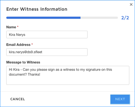 how to add witness signature in docusign