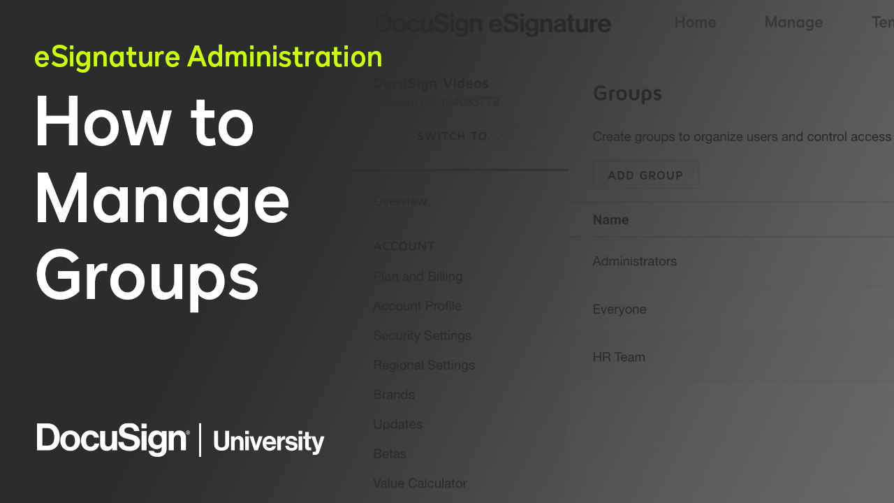 Manage groups
