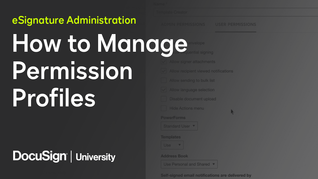 Video How to Manage Permission Profiles