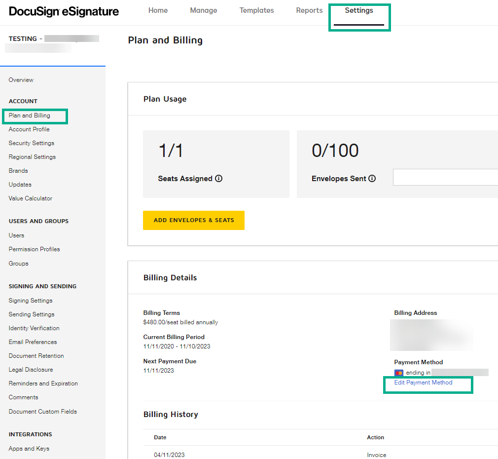 How do I update my payment information?