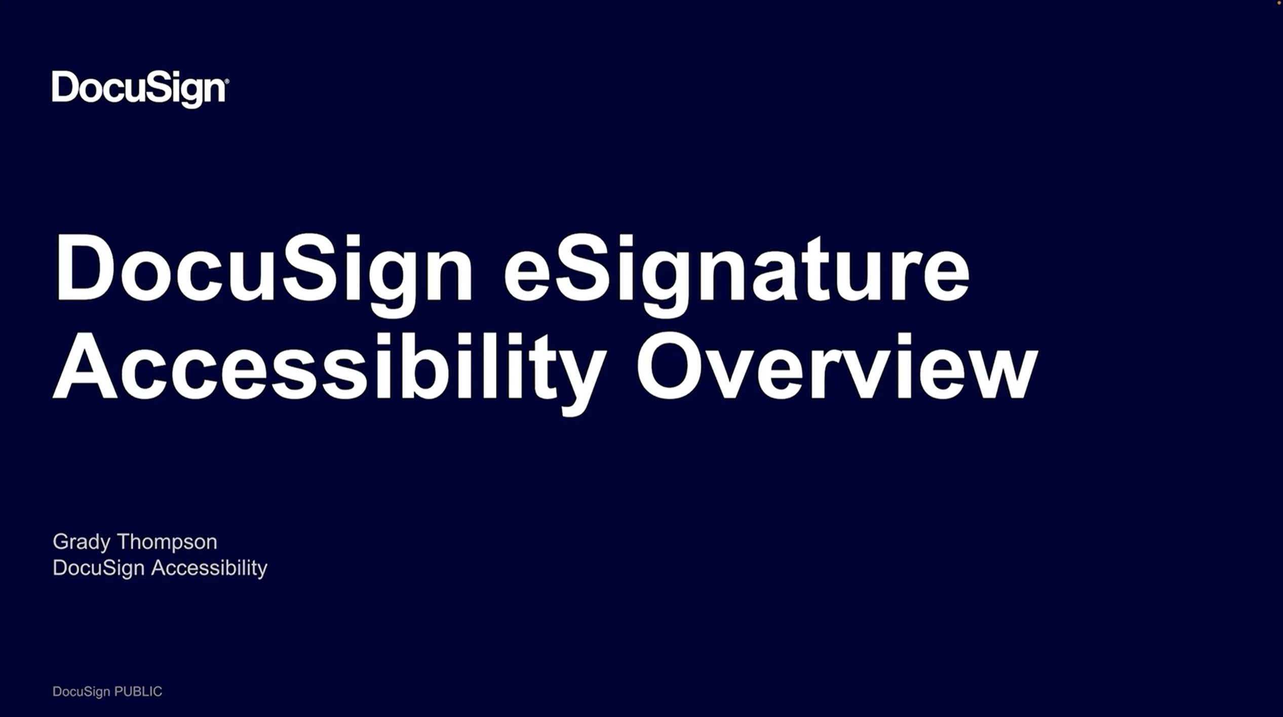 This is a cover image for the eSignature Accessibility Overview video.
