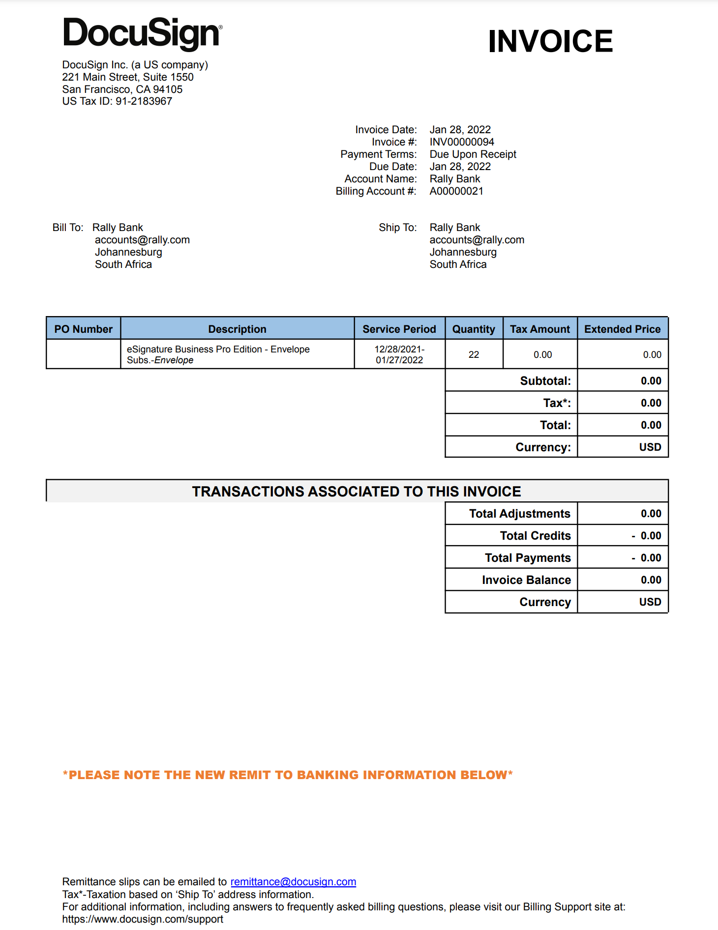 Understanding Your DocuSign Invoice for Direct Plans