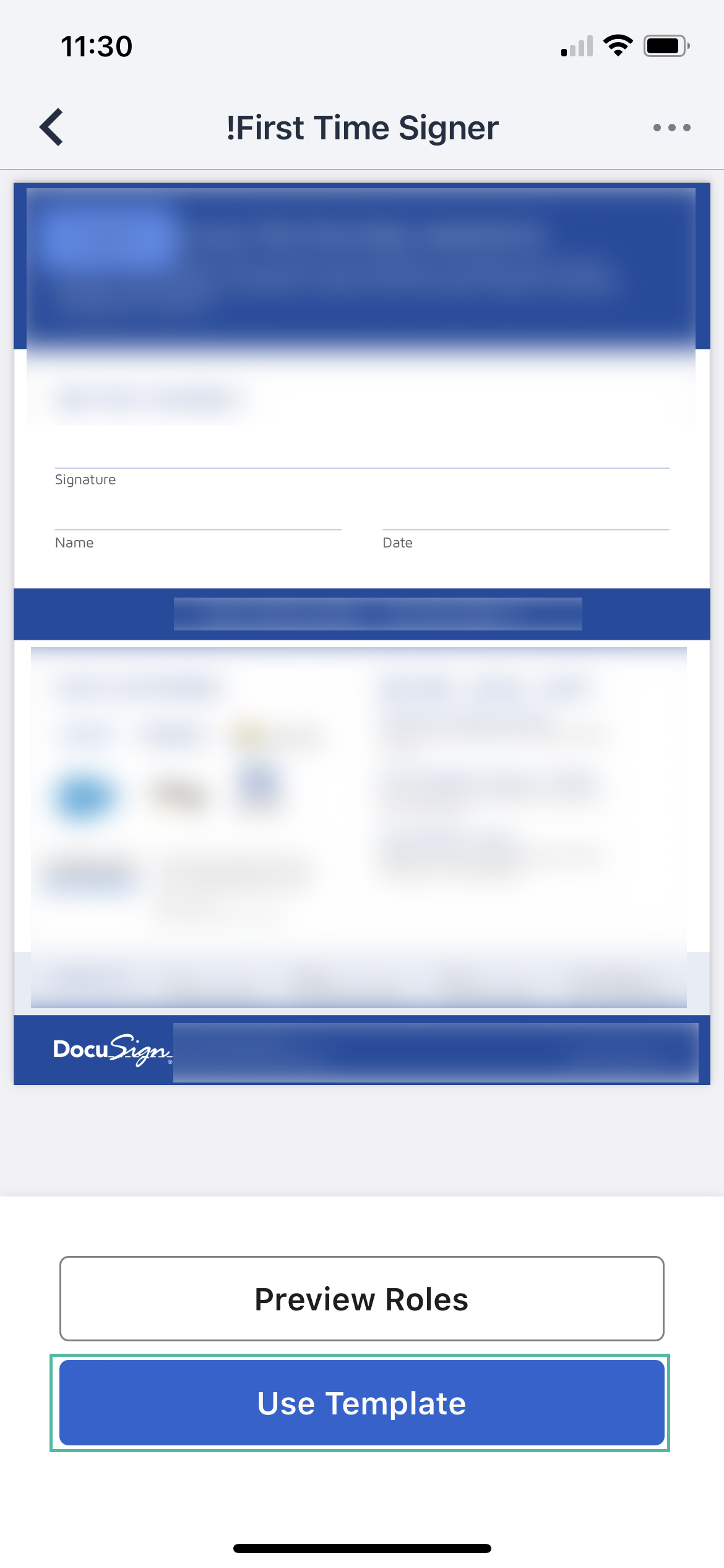 Access Templates in the DocuSign Mobile App for iOS (iPad, iPhone, iPod Touch)
