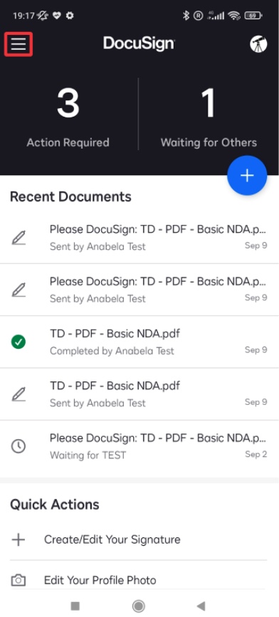 Manage or close your DocuSign subscription (Android)