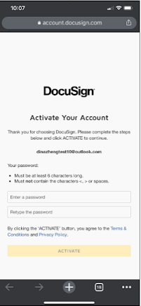 DocuSign Account activation steps and FAQ