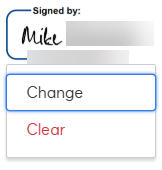 How to change a signature during the signing session