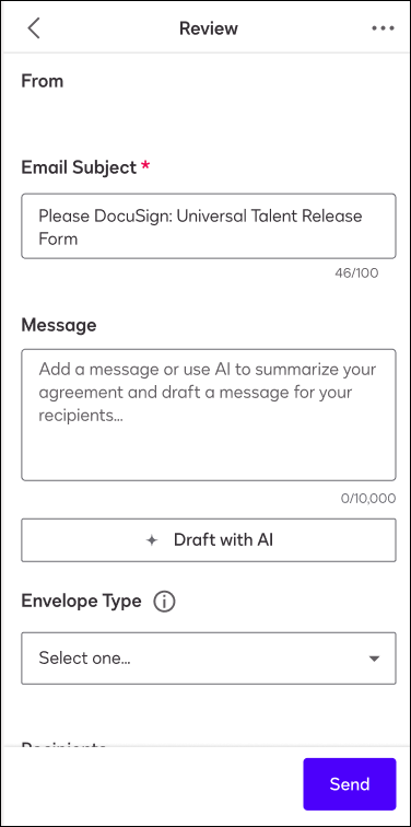 Docusign FAQ for Generative AI Sender Message