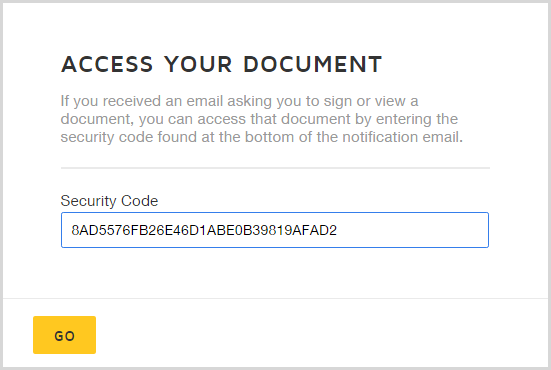 セキュリティコードを使ってDocusign文書にアクセスする