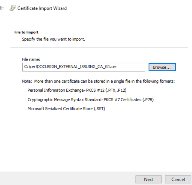 How to distribute the Docusign External Certificate Authority to Client ...